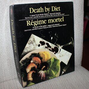 3/$55❤️100% complete 1987 Bepuzzled DEATH BY DIET jigsaw puzzle murder mystery
